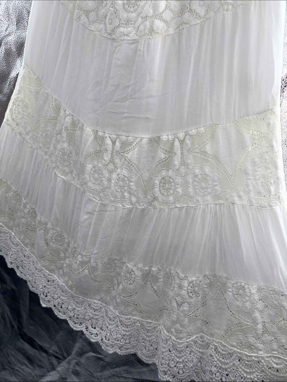 Ornella Paris Ivory Lace Crochet Trim Top - Picture 7 of 9